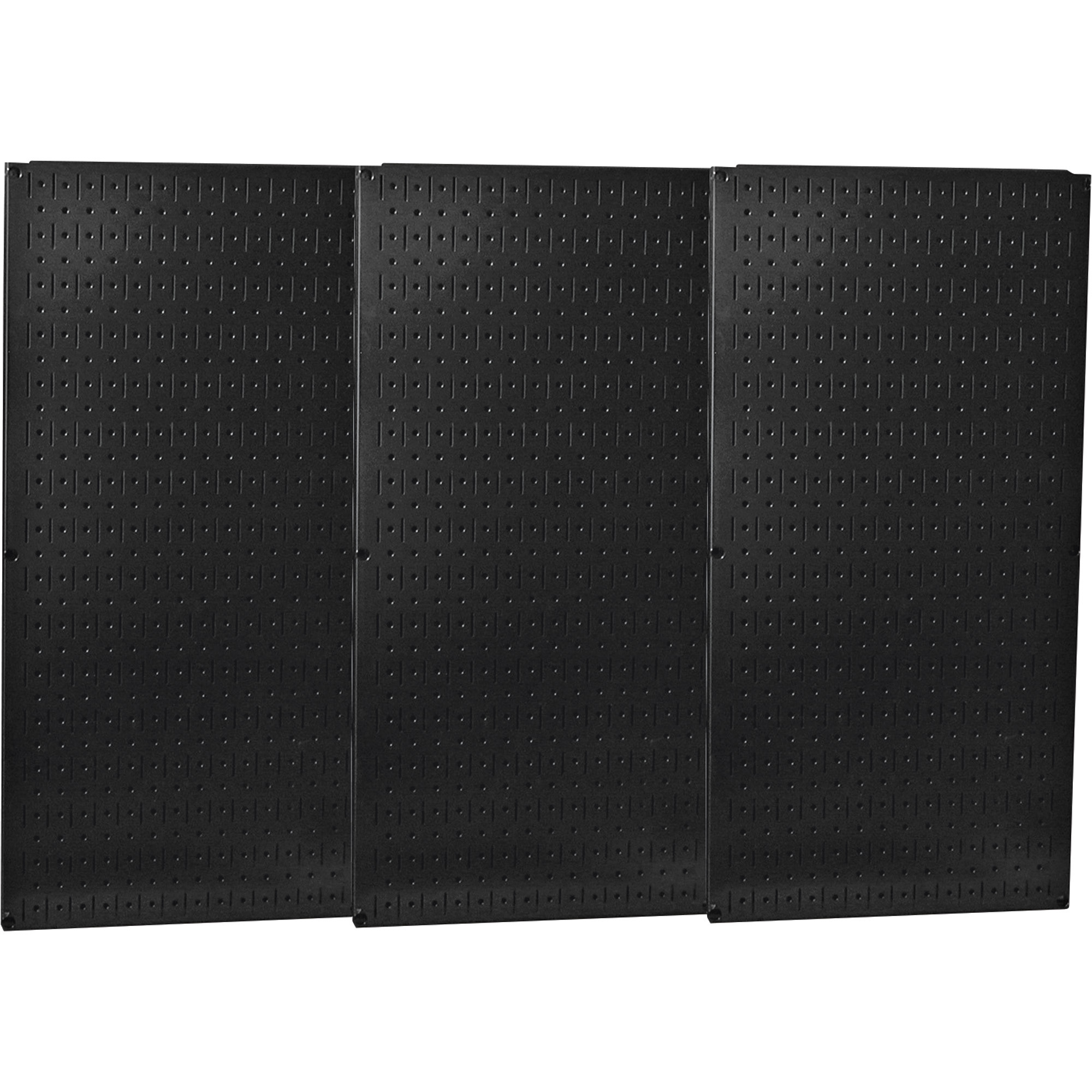 Wall Control Industrial Metal Pegboard, Black, Three 16in. x 32in. Panels, Model# 35-P-35-P-3248BK